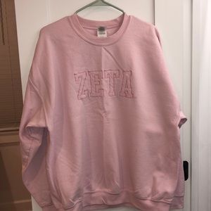 ZTA zeta tau alpha embroidered crewneck sweatshirt